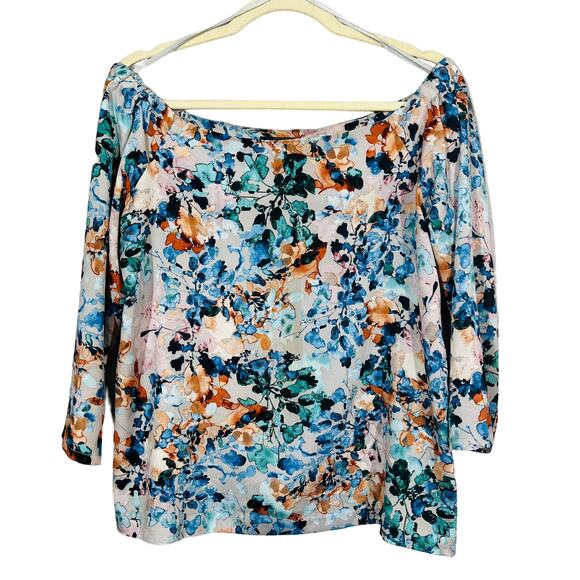 The Limited Scoop Neck Tunic Top Blouse Mid Mod Floral Print - XS - Picture 1 of 6
